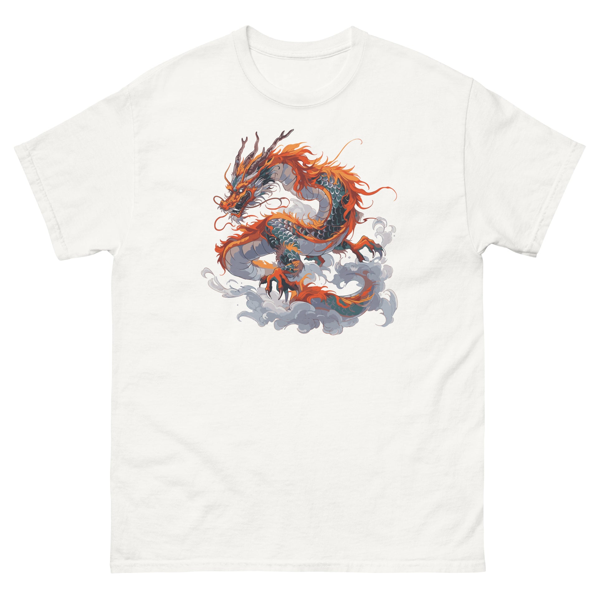 Orange Chinese Dragon Men's T-Shirt