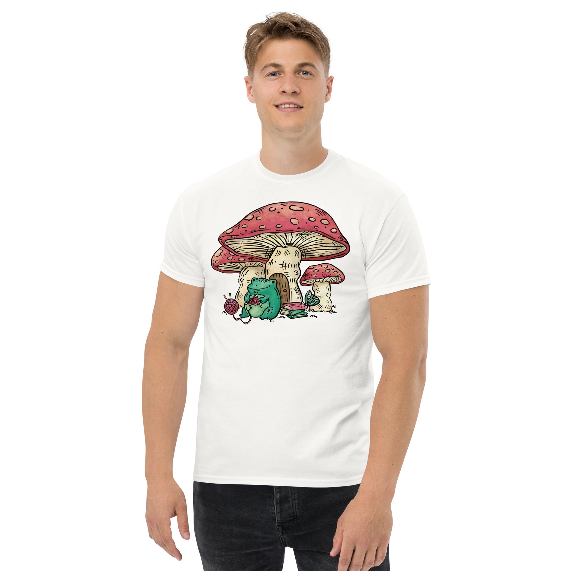 Frog with Mushroom Men's T-Shirt