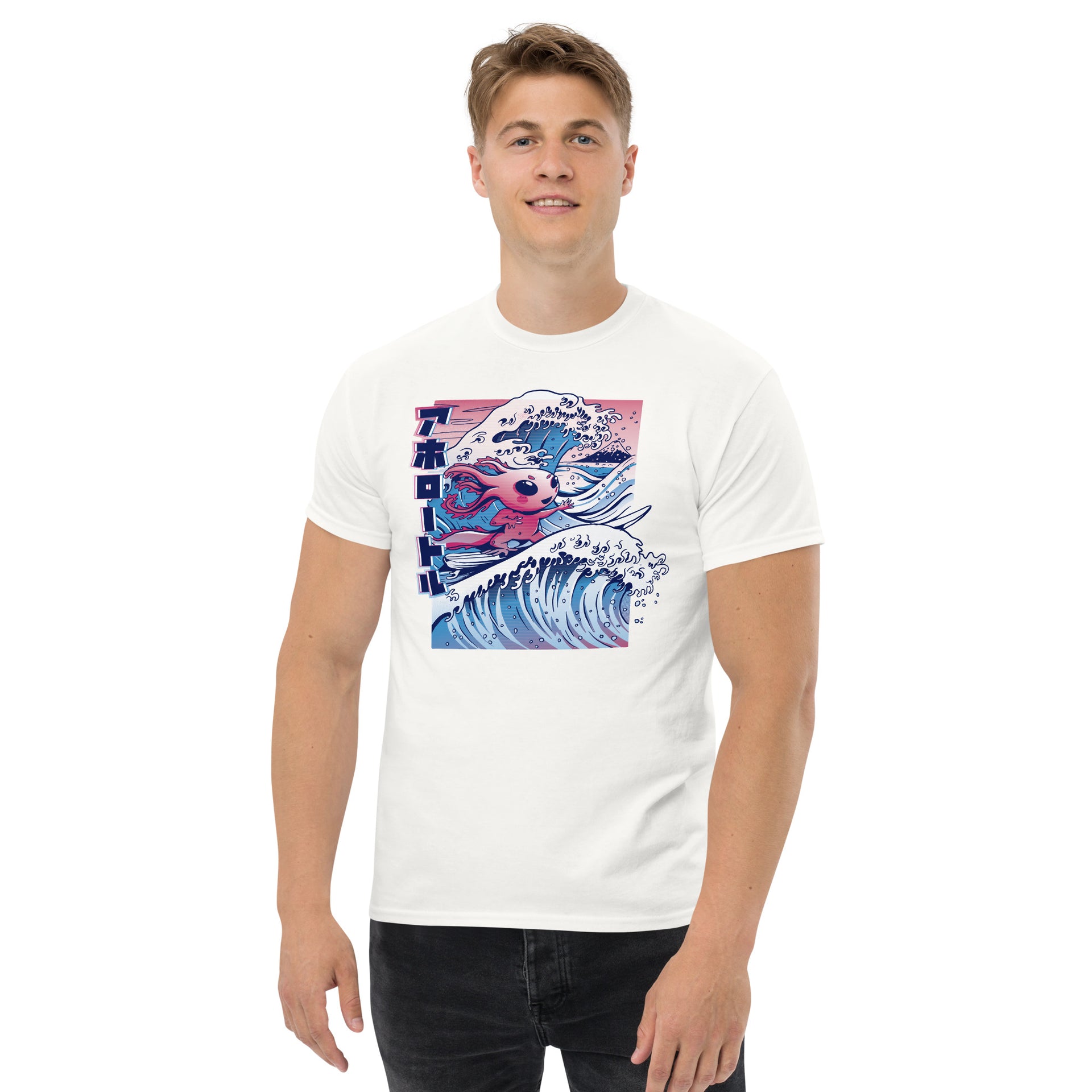 Japanese Surfing Axolotl Men's T-Shirt