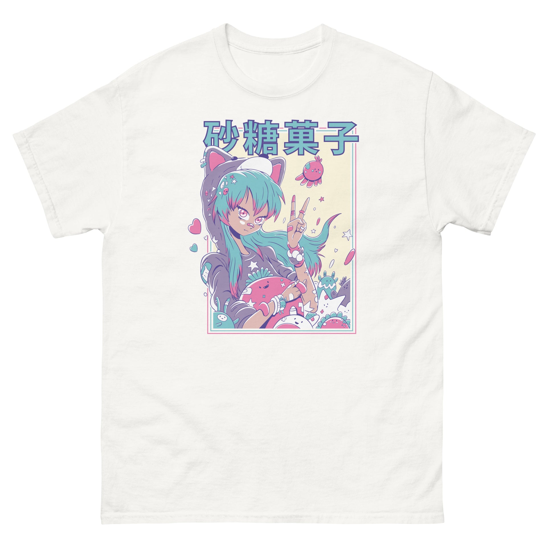 Cute Anime Girl With Plushie Men's T-Shirt