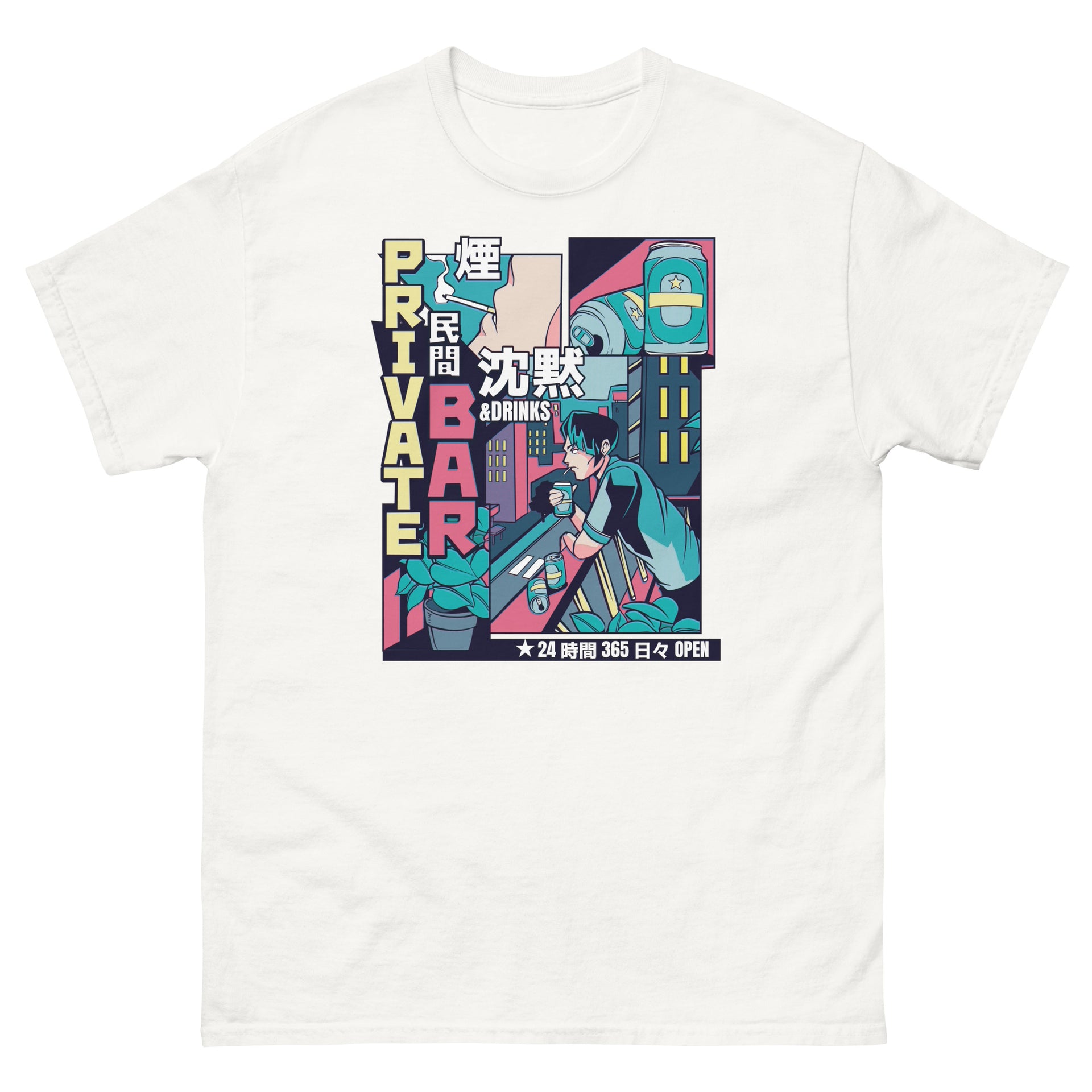 Vaporwave Anime Bar Men's T-Shirt