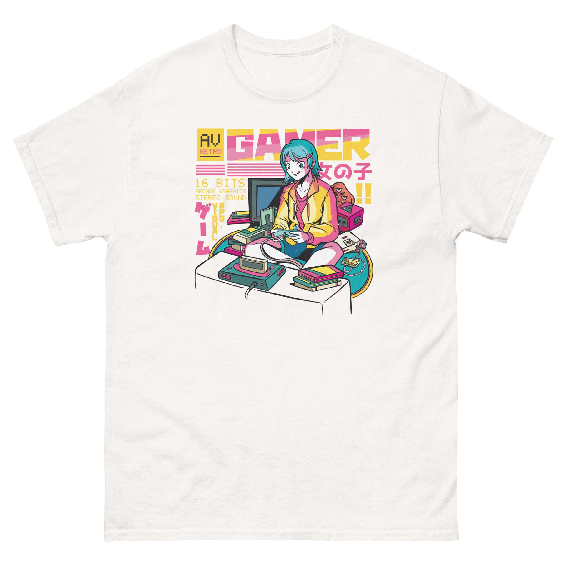 Retro Anime Gamer Girl Men's T-Shirt