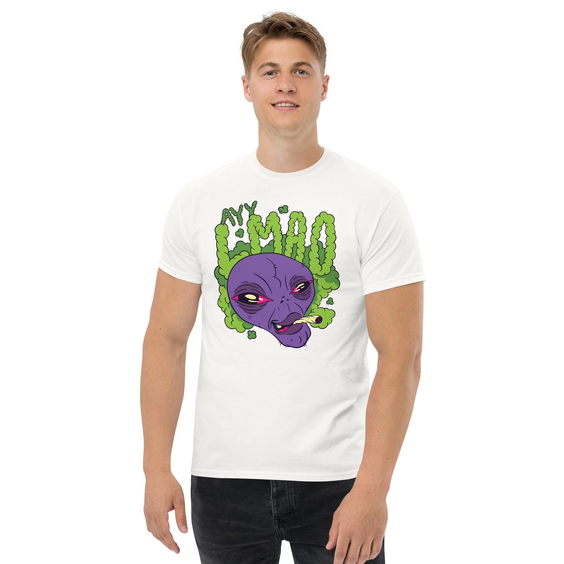 Trippy Alien Smoking Men's T-Shirt