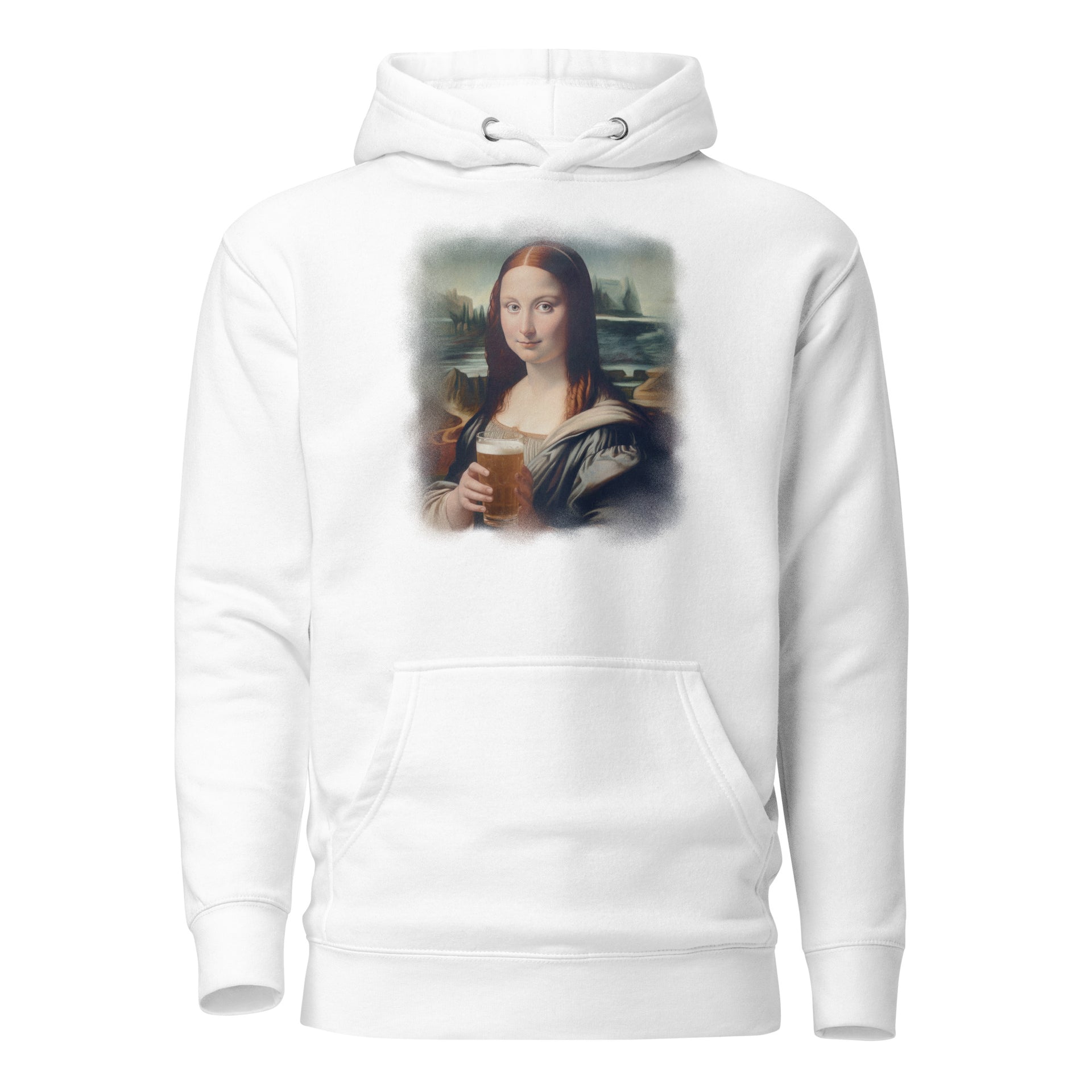 Mona Lisa Drinking Beer Unisex Hoodie