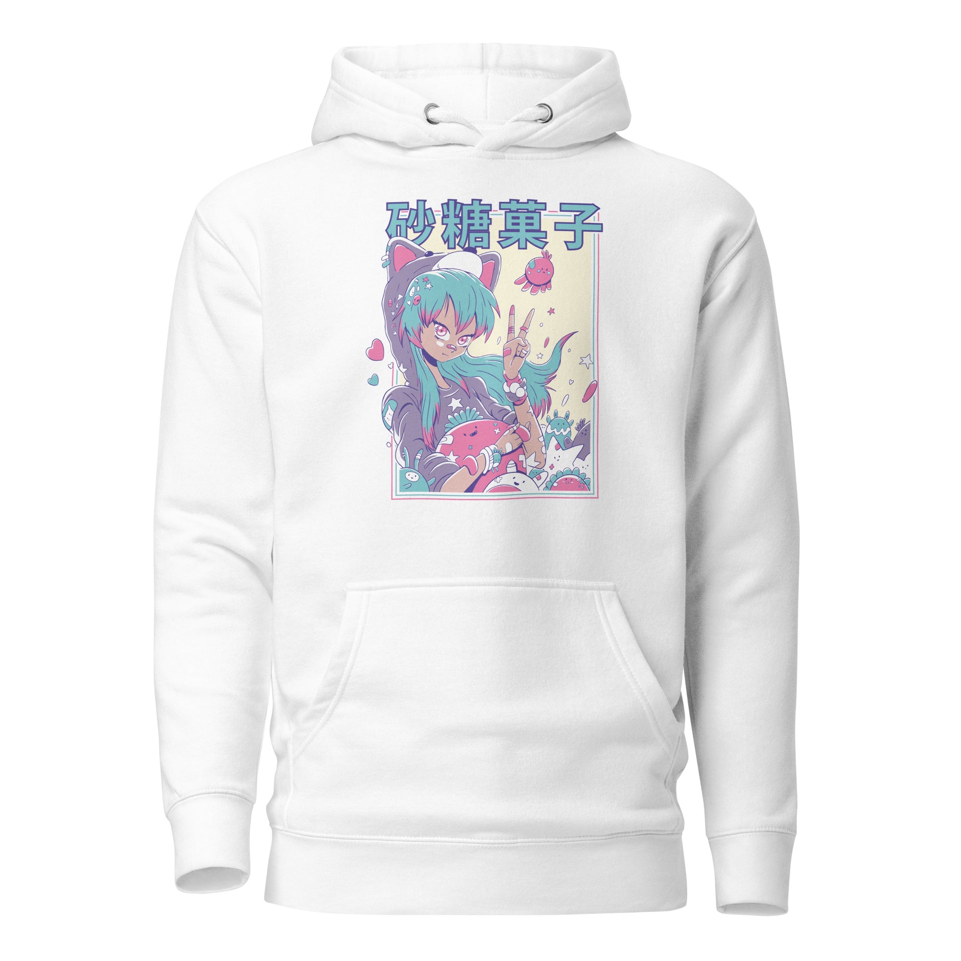 Cute Anime Girl With Plushie Unisex Hoodie