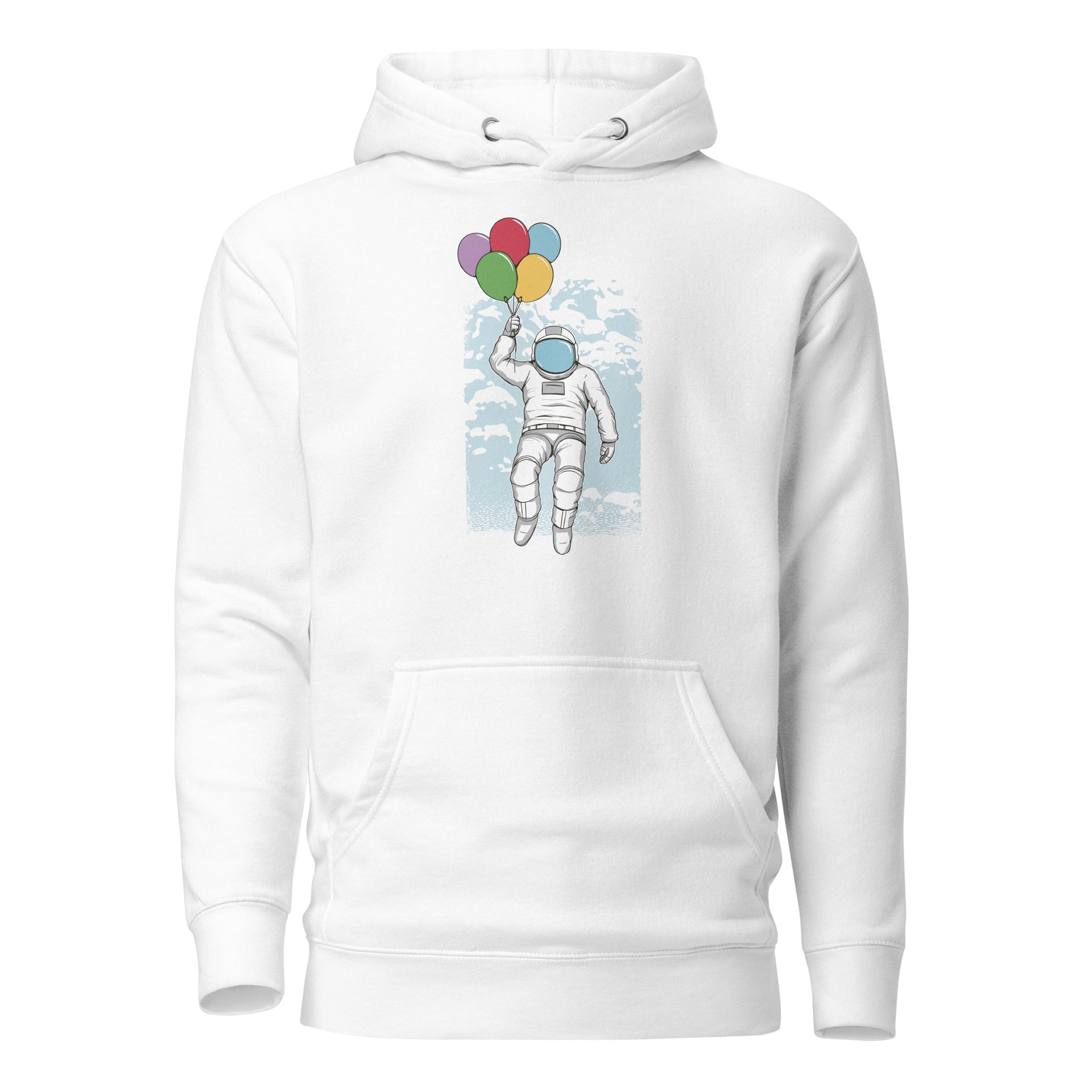 Astronaut Floating With Balloons Unisex Hoodie