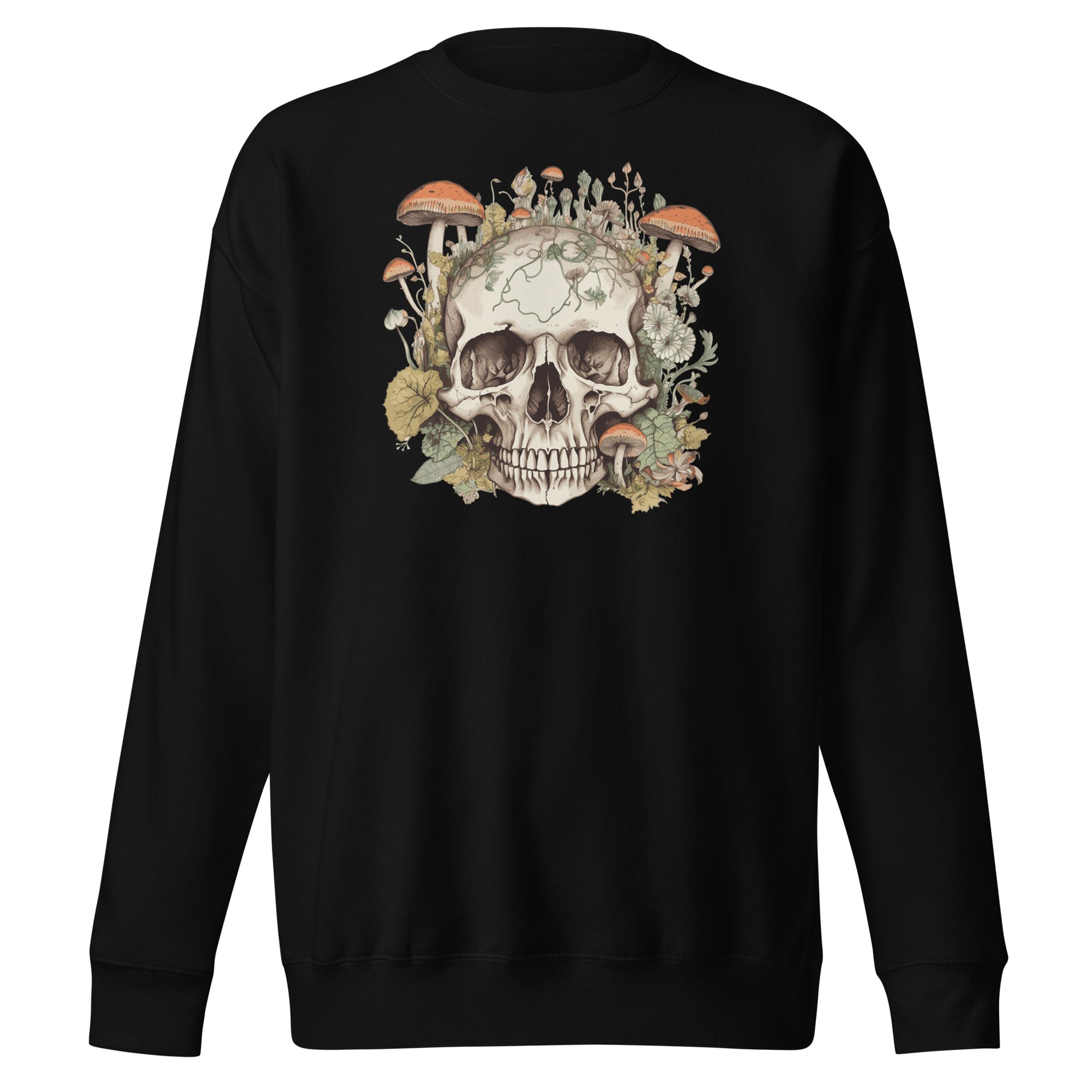 Retro Skull With Mushrooms Unisex Sweatshirt