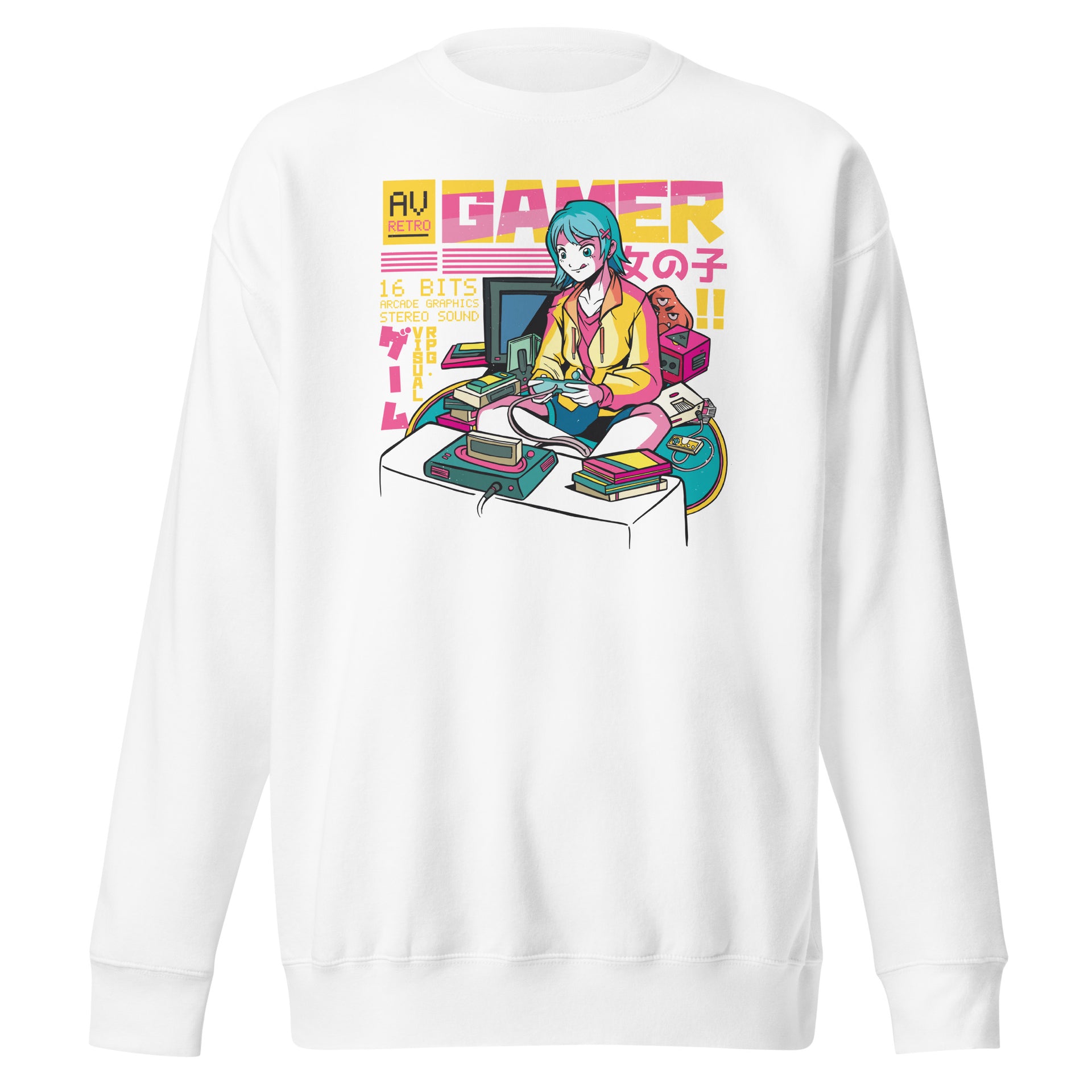 Retro Anime Gamer Girl Unisex Sweatshirt