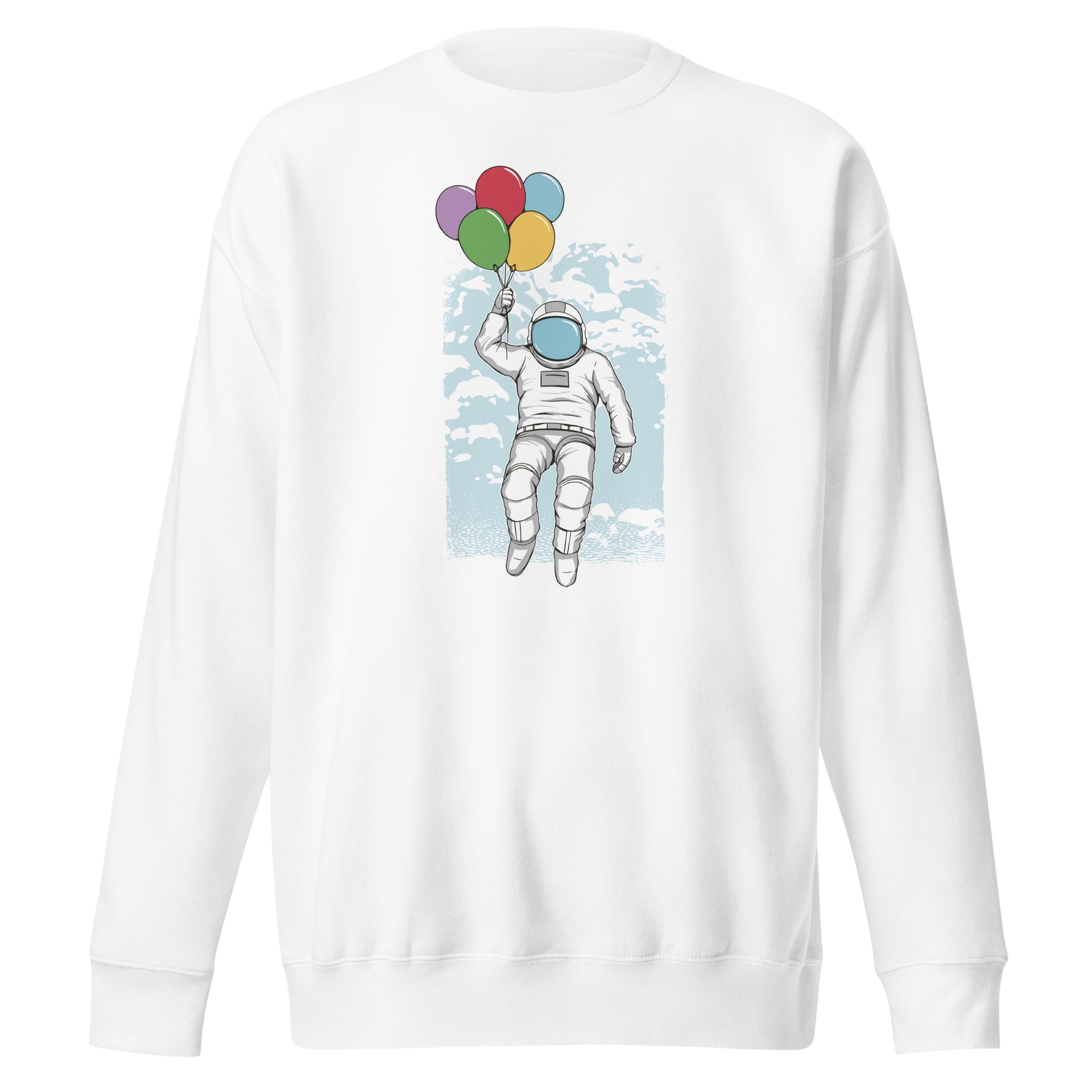 Astronaut Floating With Balloons Unisex Sweatshirt