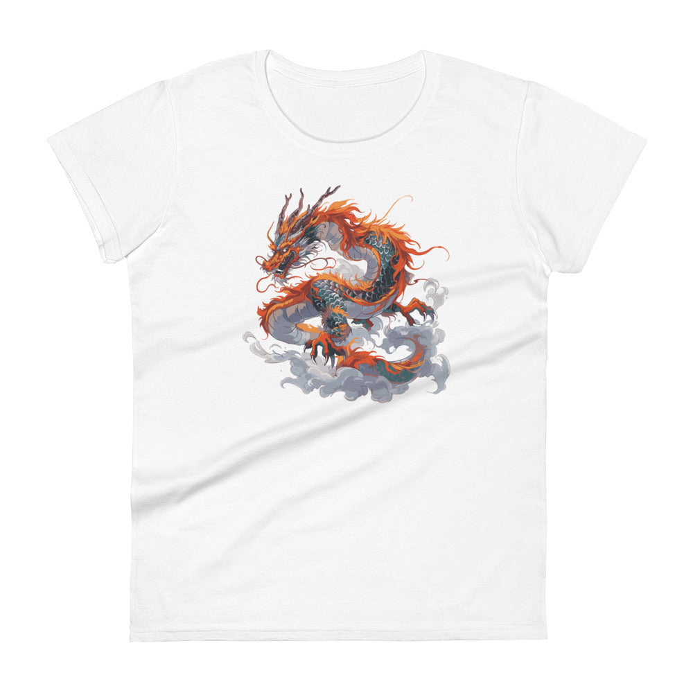 Orange Chinese Dragon Women's T-Shirt