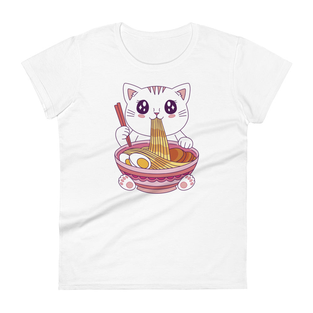 Kawaii Cat Ramen Women's T-Shirt