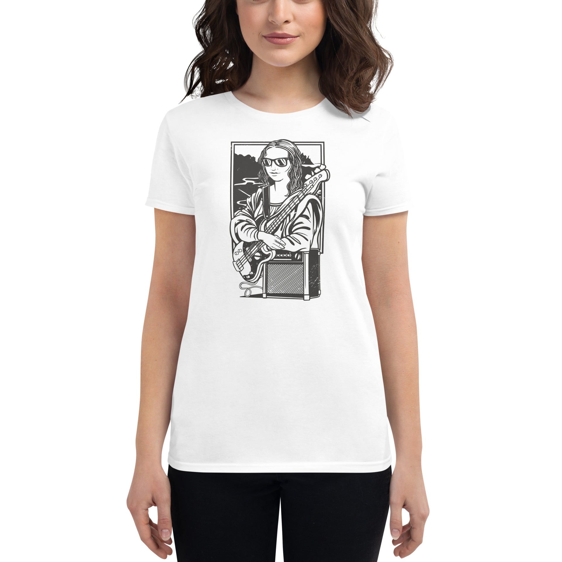 Mona Lisa Electric Guitar Women's T-Shirt
