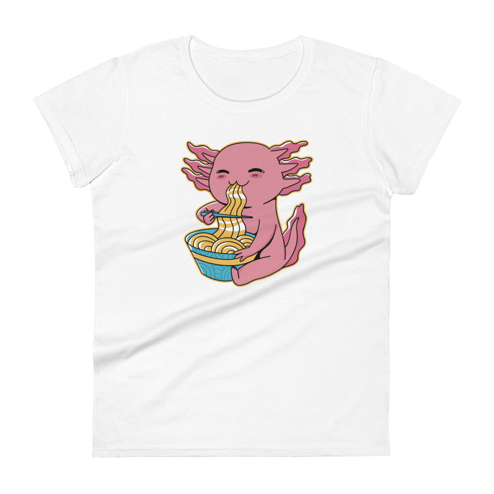 Axolotl Eating Ramen Women's T-Shirt