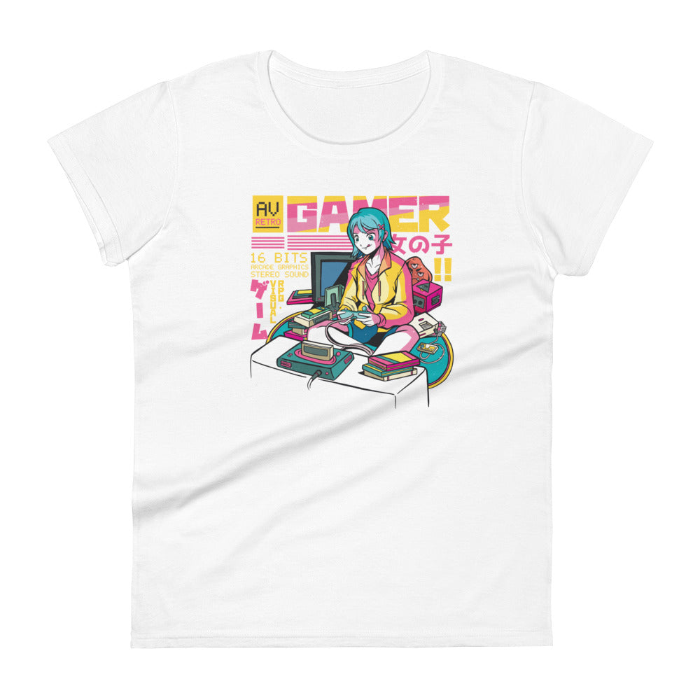 Retro Anime Gamer Girl Women's T-Shirt