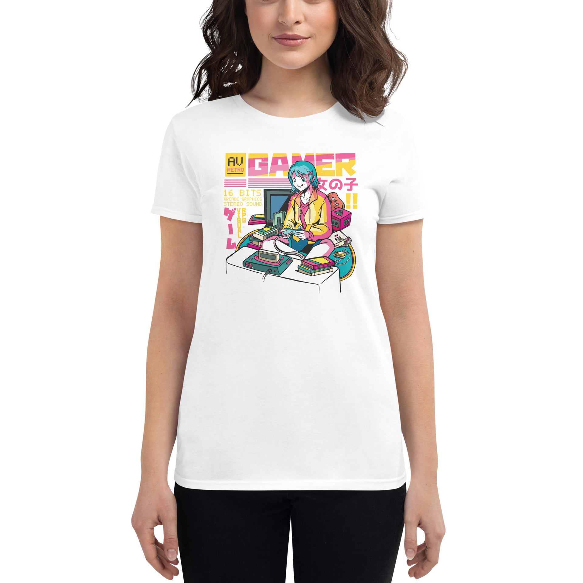 Retro Anime Gamer Girl Women's T-Shirt
